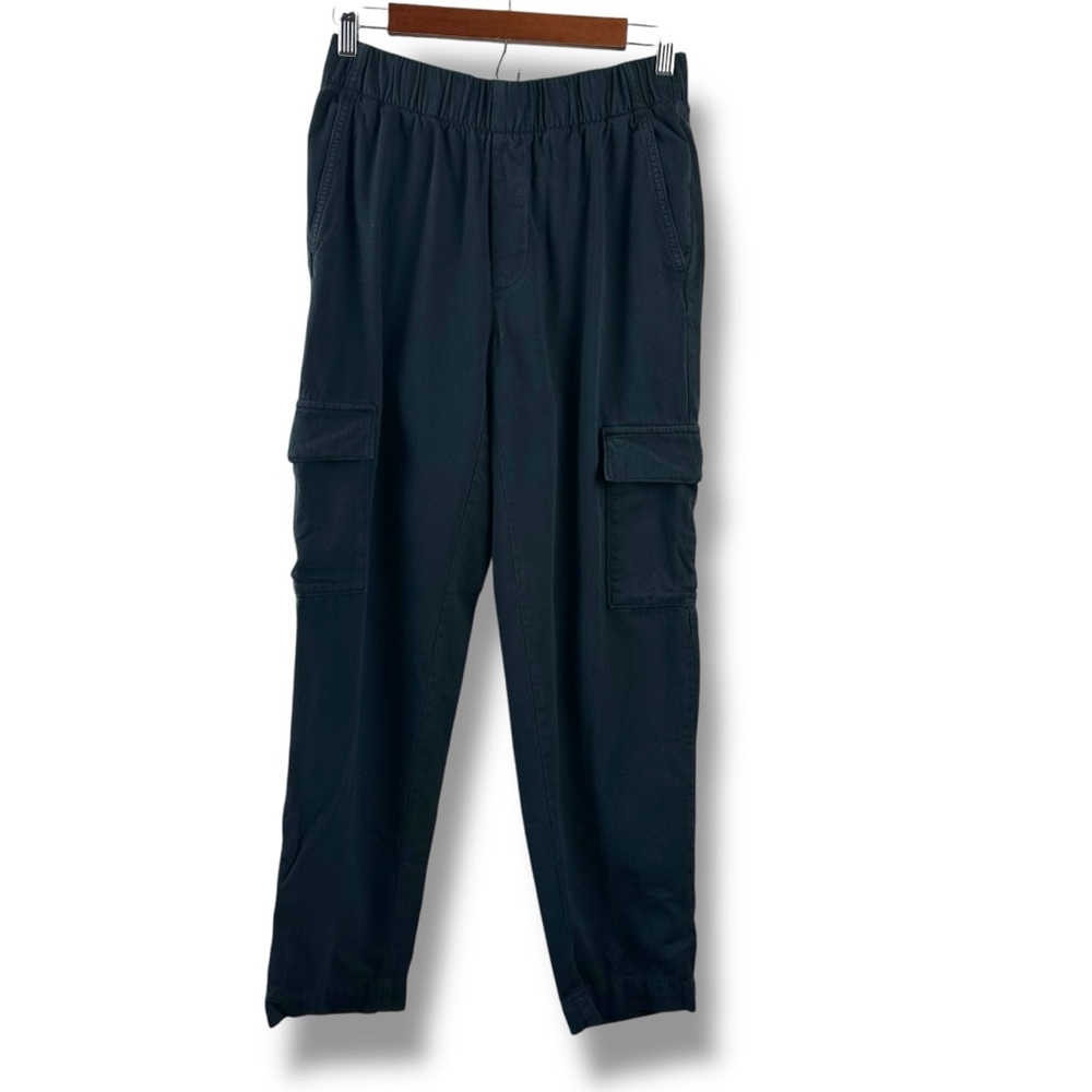 GAP Women's Size S Pull On Cargo Pocket Twill Pants Black Office Casual Neutral
